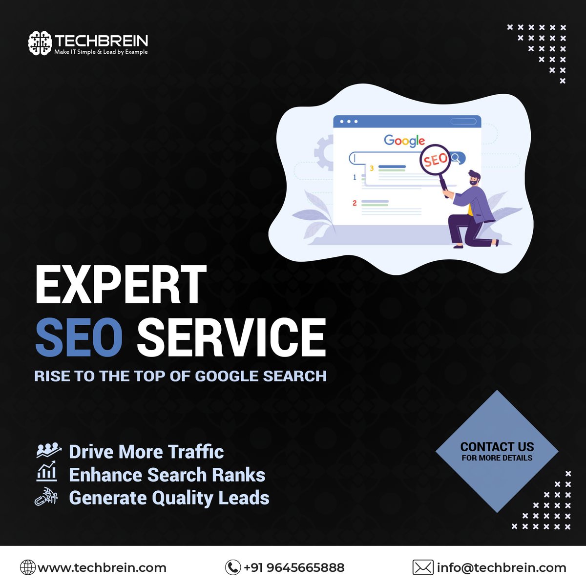 techbrein's tweet photo. We offer expert SEO services to jump-start your business and let your website rank top in google search engines. Entrust your SEO project with us.
Contact us for a quote
Visit: https://t.co/9SQzurXywj
#seo #digitalmarketing #seoexpert #techbrein https://t.co/fE9lXEUoSu
