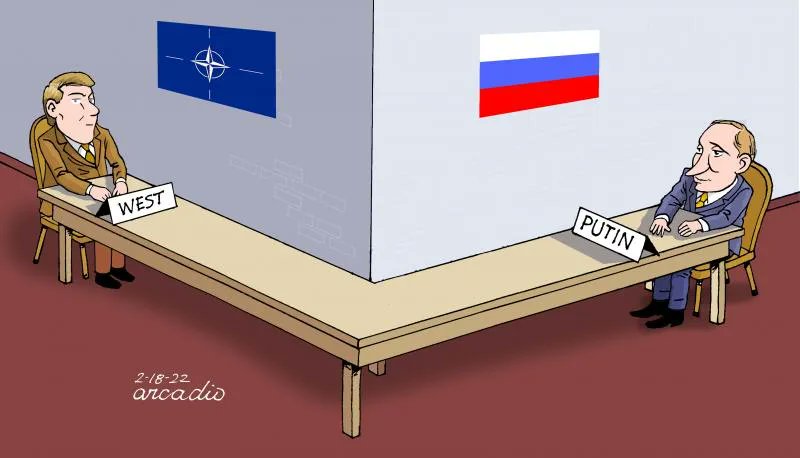 Cartoon Movement on Twitter: "The negotiation table. Cartoon by @cartoonarcadio: https://t.co/Ua3UC6h5jx #Putin #NATO #Russia #Ukraine #diplomacy https://t.co/3G4B6Zcz23" / Twitter