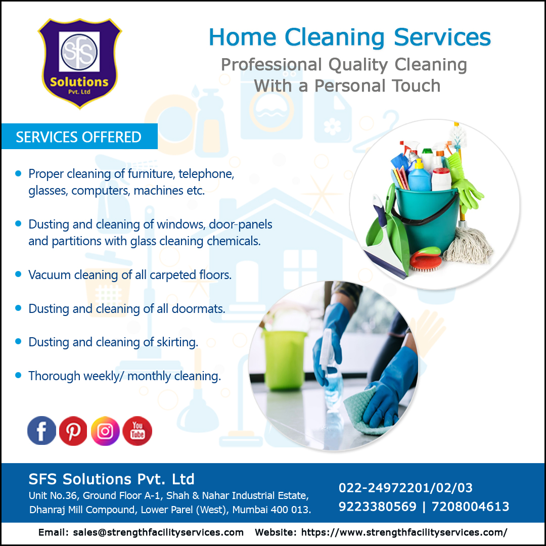 sfs_groups's tweet image. SFS an excellent Top Housekeeping Companies in Mumbai is its team of well-trained cleaning experts. book online strengthfacilityservices.com/contactus.php Call us at : 8652342158/9223380569/7208004613 #Cleaning #Securityagency #TopSecurity #CorporateSecurity #CommercialSecurity #CesidentialSecurity