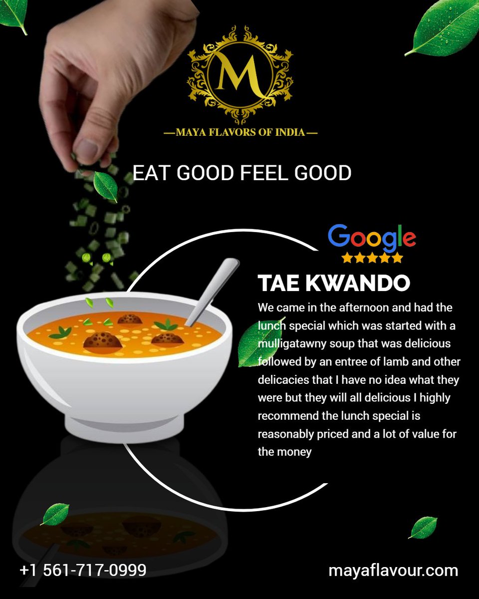 MayaFlavors's tweet photo. Thank you for your valuable feedback
https://t.co/FznMB3HwY8
Call to Order: +1 561-717-0999
#MayaFlavorofIndia #lunch  #instagood #veganfood #takeout #Restaurant   #foodblogger #eatgood #foodphotography   #food #BocaRatonrestaurant  #lunch #tasty #feedback https://t.co/I7PIDfQsRc