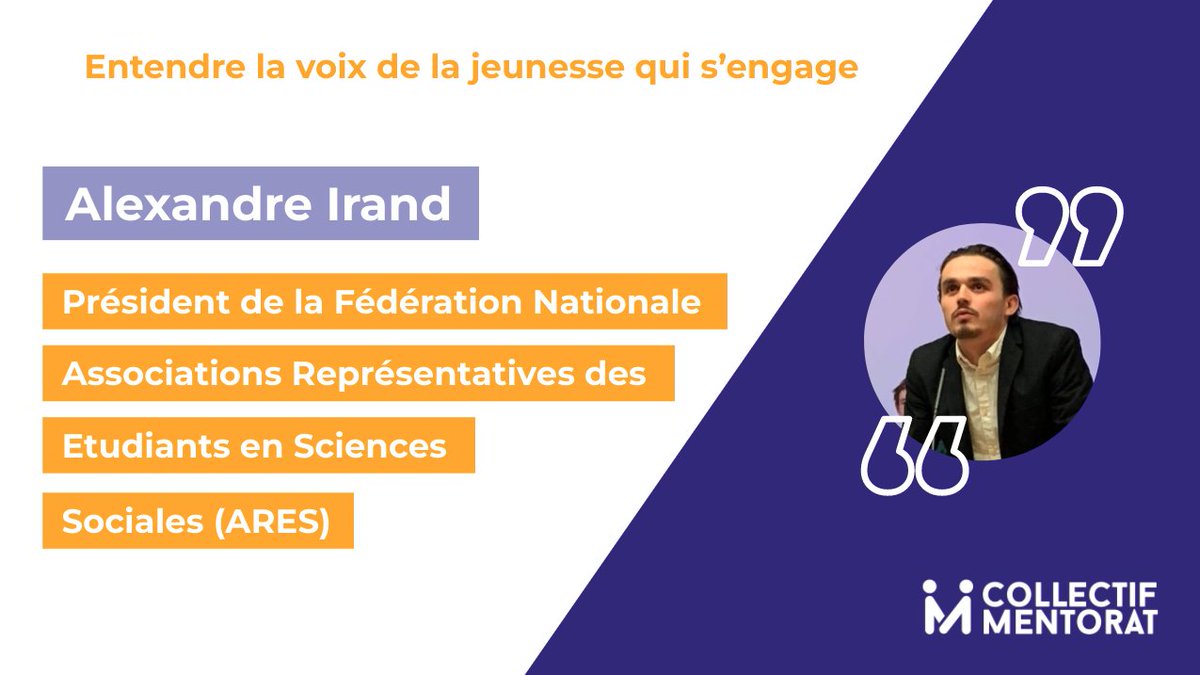 🗣️"Etre jeune et engagé, c'est déjà être solidaire, de ses pairs notamment. On l'a vu pendant la crise sanitaire, les jeunes se sont engagés pour aider les étudiants les plus en difficulté."
#RencontresDuMentorat
