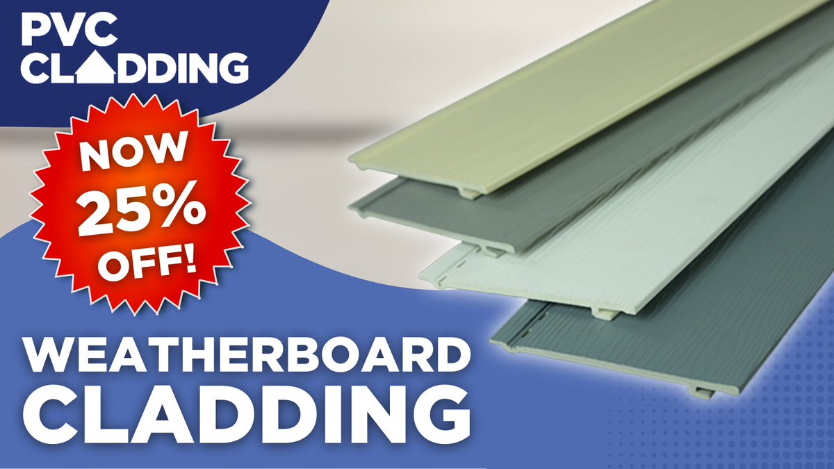 PVC_Cladding's tweet image. #WeatherboardCladding is a hugely popular option for external cladding. It&apos;s perfect for anyone who wants a traditional finish with a pop of colour that will last!

Get 25% OFF Weatherboard #Cladding, plus SAVE 10% on trims - shop now! &amp;gt;&amp;gt; professionalbuildingsupplies.co.uk/weatherboard-c…