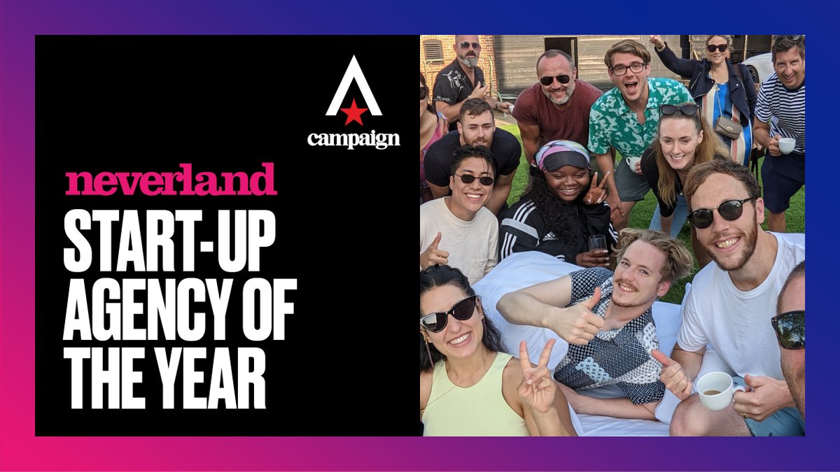 neverland_LDN's tweet photo. Time to celebrate! A huge thank you to @campaignmag for this award. https://t.co/lbZl6ck03I