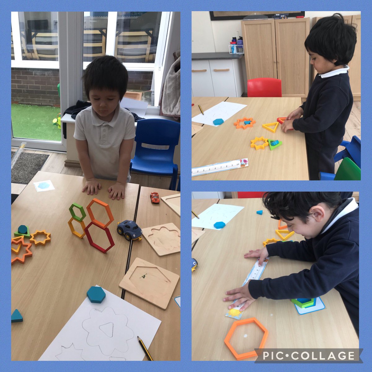 StPaulsBolton's tweet photo. Today we are exploring shape using jigsaws, we have found lots of different ways to play with them. #mathematics #shapespacemeasure #EYFSrocks https://t.co/8AVdHd5qw6