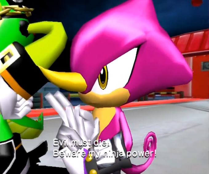 More than most other Sonic characters, Espio is particularly agreeable to the death of his foes.

He has expressed on multiple occasions interest in murdering Dr. Eggman, and at one point left Dr. Eggman Nega for dead. 