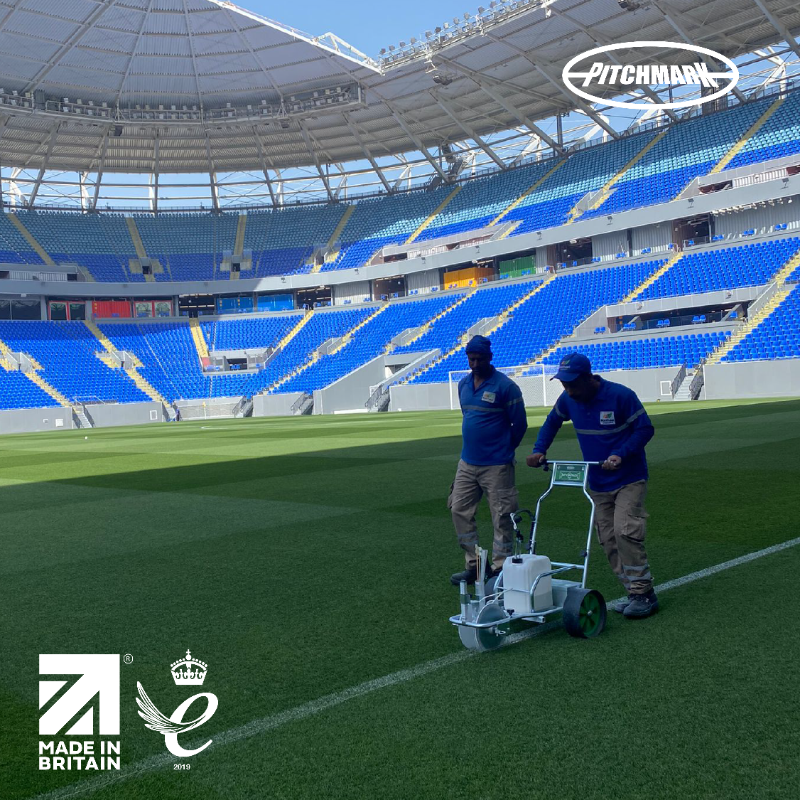 PitchmarkLtd's tweet photo. Look at that surface! 🤩

Some great action shots from Stadium 974, Qatar with the innovative Hybrid Spray Line Marker laying down Pitchmark Extreme concentrate paint 👌

Amazing to see our products used around the globe! 🌍

#Pitchmark #Export #MadeInBritain