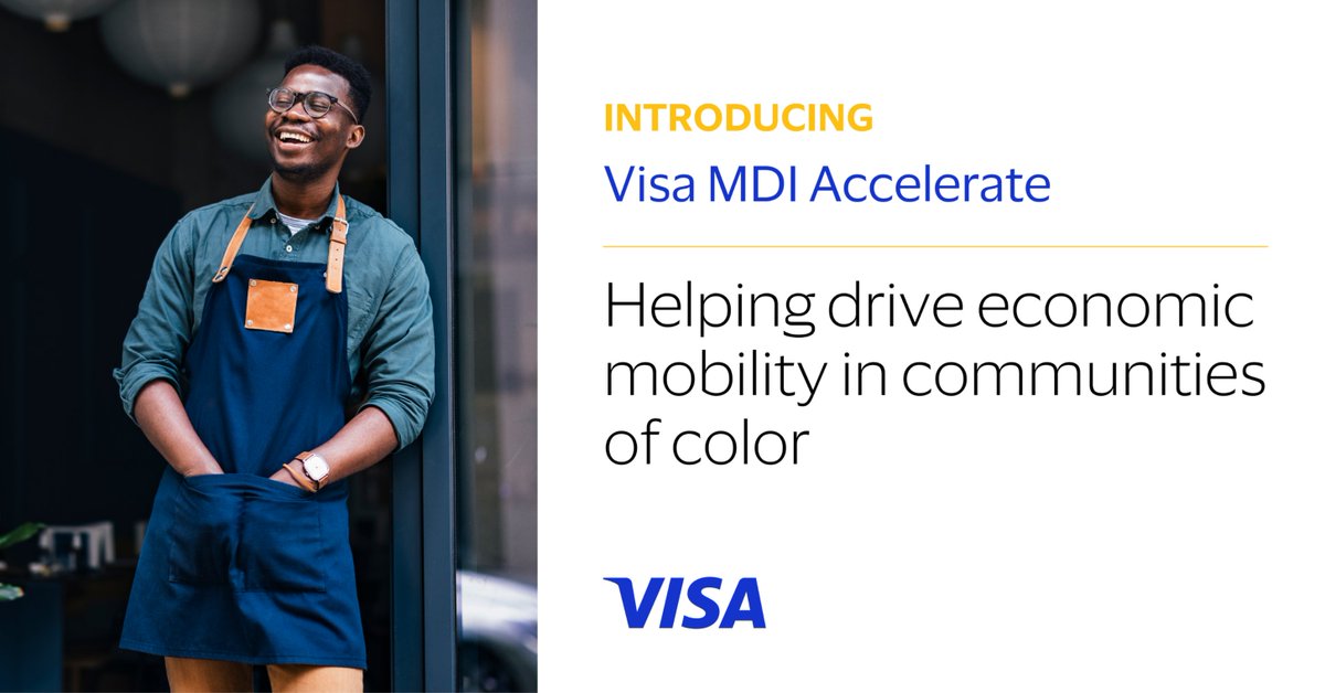 VisaNews's tweet photo. Today, we launched MDI Accelerate, a commitment to provide up to $100M in financing, expertise, tools, and training to help Minority Deposit Institutions (MDIs) close the U.S. racial wealth gap: https://t.co/cPkOjXcKpm https://t.co/KT8uNINIC9