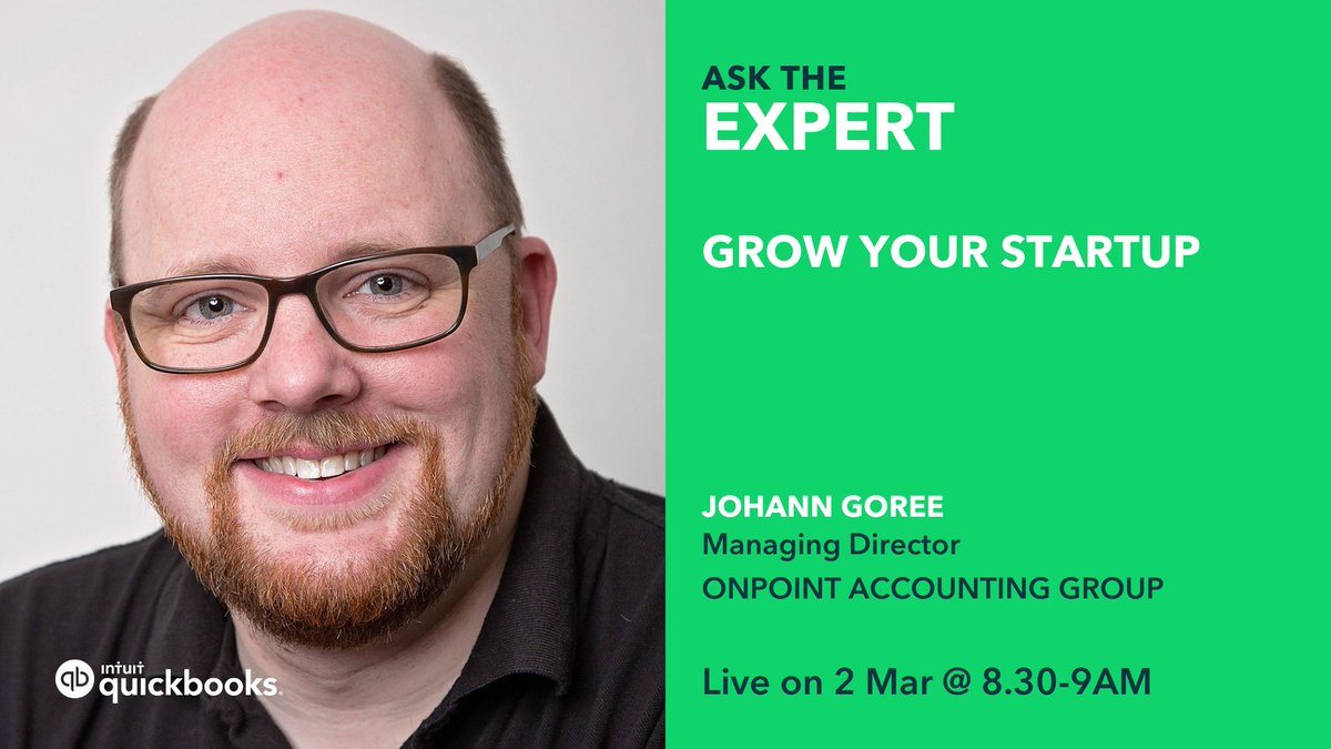 QuickBooksUK's tweet photo. He helps business owners digitalise, automate their workflows, and achieve their goals, @GoreeJohann is back on #AskTheExpert next week, so get your Qs in! 

Join us on 2 Mar @ 8.30AM 🗓️

Ask your Qs using #QBATE or ask live 👉 https://t.co/yjX9xn36uk https://t.co/J4VTPQVoyG