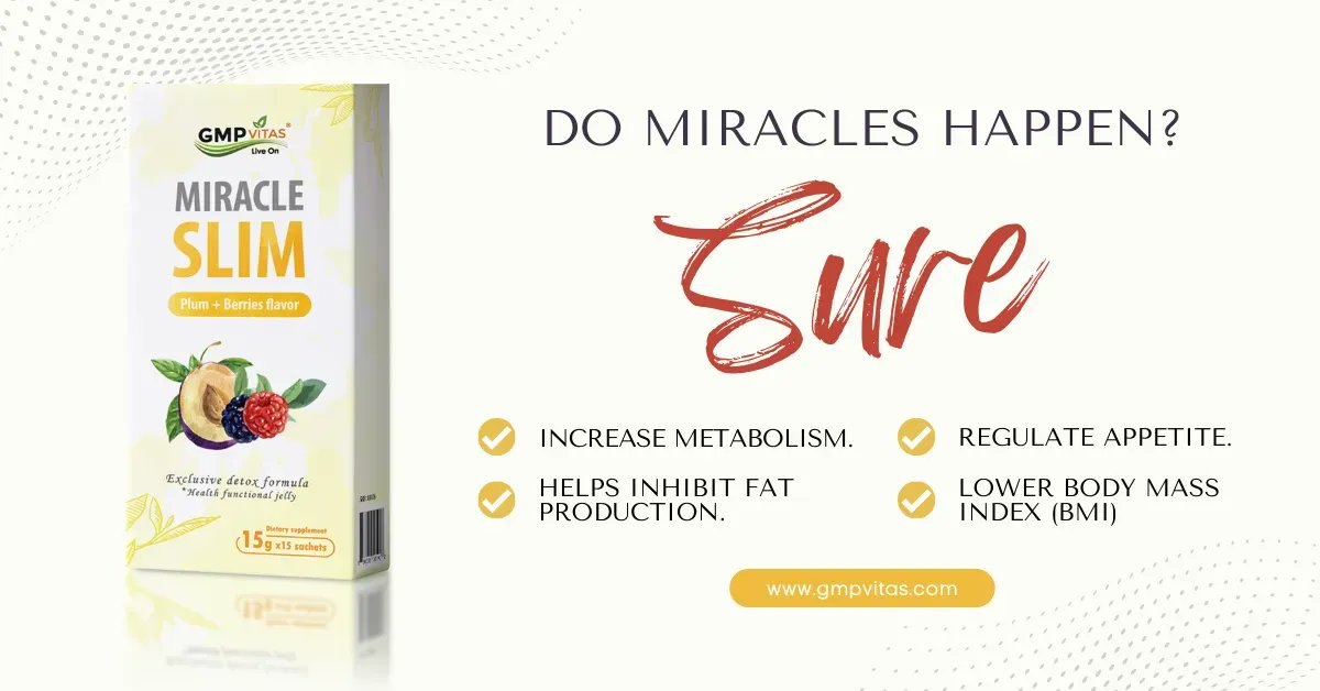 GMPVITAS's tweet photo. Miracle SLIM by GMP Vitas® can help you slim down to a healthier and self satisfying weight Try Miracle SLIM and see if miracles do really happen — LOOK Better • FEEL Better™
Use Code: LIVEON15 to get 15% off your purchase of GMP Vitas Miracle SLIM.
https://t.co/yIYYrWa6td https://t.co/pEAuq2yjDl