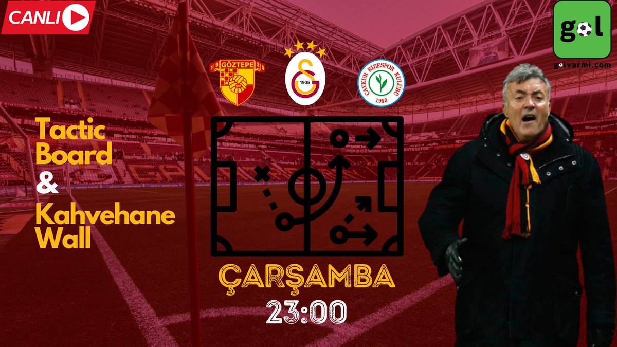 yellowredwall's tweet image. 👉 @golvarmi Katkılarıyla;

Bu Gece 23:00! #YouTube #Live 

#TacticBoard &amp;amp; #KahvehaneWall 

📊 Göztepe Maçı Taktik Analizi &amp;amp; İstatistikler
🌍 Galatasaray Gündemi ve Dış Basından Haberler

🎙 @hsnyldrm1979
🎙 @kaideveistisna
🎙 @emrylmz84 

Abone Ol! 
👉youtube.com/c/yellowredwal…