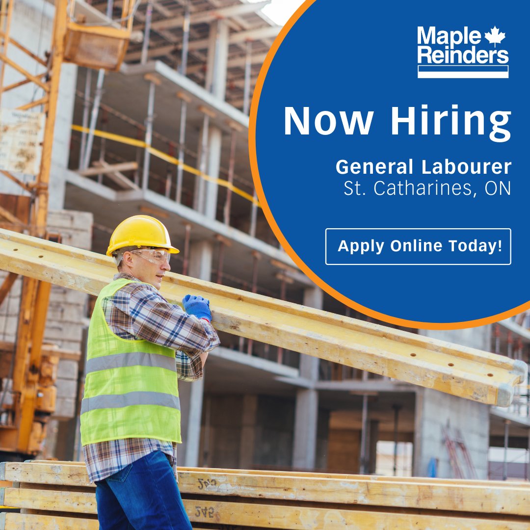MapleReinders's tweet photo. #NowHiring: Maple Reinders Constructors Ltd. is looking for local #ConstructionLabourers to work on an exciting project in St. Catharines. We are a unionized employer and offer great benefits and wages. Apply today: https://t.co/K0WRLHCoBl #gtaconstruction #constructionworker https://t.co/hGBJDK2hte