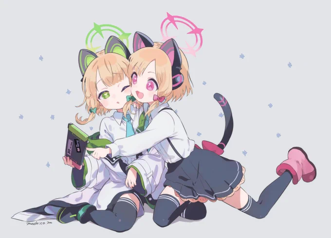 にゃんにゃんモモとミド 