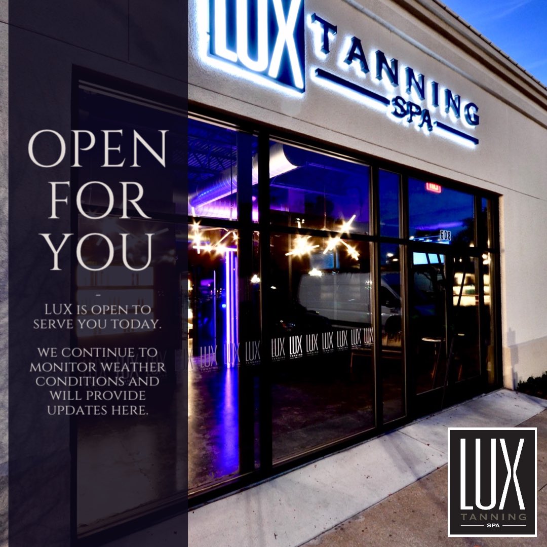 LUXTan's tweet image. LUX is open to serve you today, Wednesday the 23rd. We continue to monitor weather conditions &amp;amp; will provide updates on our social media accounts.