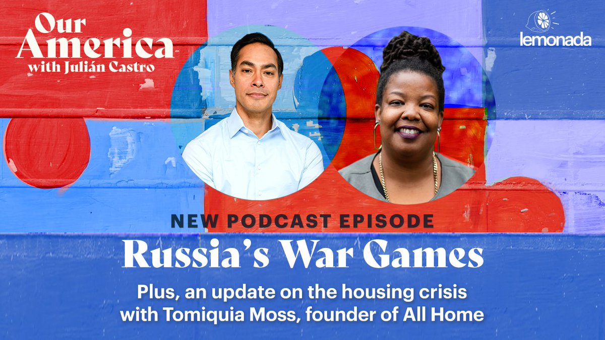 LemonadaMedia's tweet image. .@JulianCastro discusses the conflict abroad before tackling domestic issues.

Plus, we hear from @allhomeca founder @Meeksmoss for an update in the fight against homelessness. All Home is a grantee of @ChanZuckerberg, proud sponsor of the show! Listen: link.chtbl.com/OurAmerica?sid……