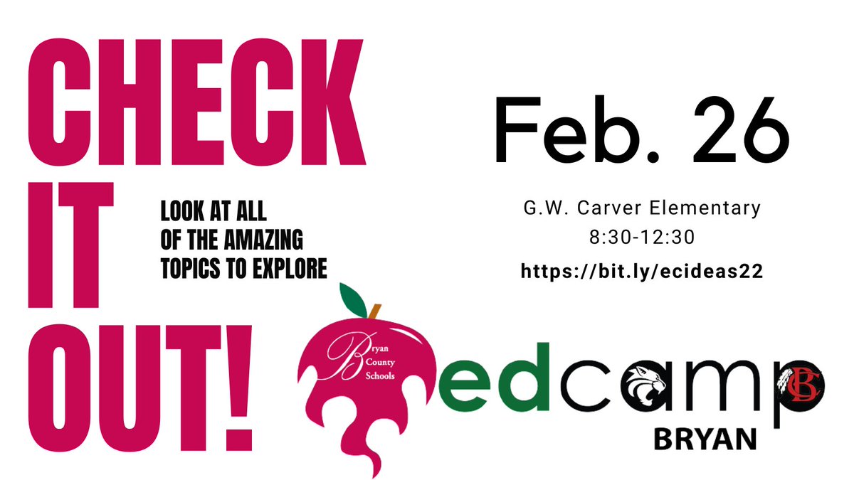 Check out all of the amazing topics being shared THIS SATURDAY at EdCamp Bryan - bit.ly/ecideas22
It's not too late to register &amp; join us for a morning full of new ideas from teachers and educational leaders.  Register today -  bit.ly/EdCamp2022