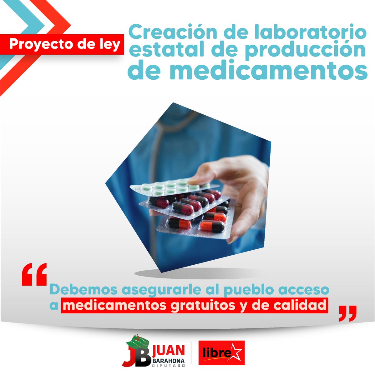 JuanBarahonaHN's tweet photo. Presenté proyecto de ley para la creación de laboratorio estatal de producción de medicamentos.

"Debemos asegurarle al pueblo acceso a medicamentos gratuitos y de calidad". https://t.co/zpwRxePdc3