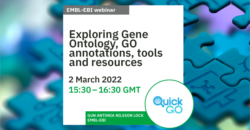 EBItraining's tweet photo. There’s still time to register for tomorrow’s #bioinformatics #webinar from @QuickGO_EBI about #GeneOntologies, their limitations and methods used in #GOanalysis. Registration is free but essential https://t.co/MFtia2338h https://t.co/jPUaVADwVv