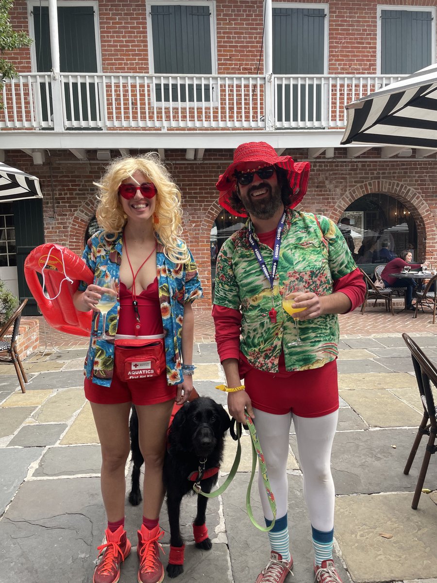 Ziti, and her lifeguard escorts, were On Doody for the Krewe of Barkus this past weekend. 

Waiting for potential water rescues is hard work, and thankfully the courtyard at Broussard’s is dog and nap friendly!