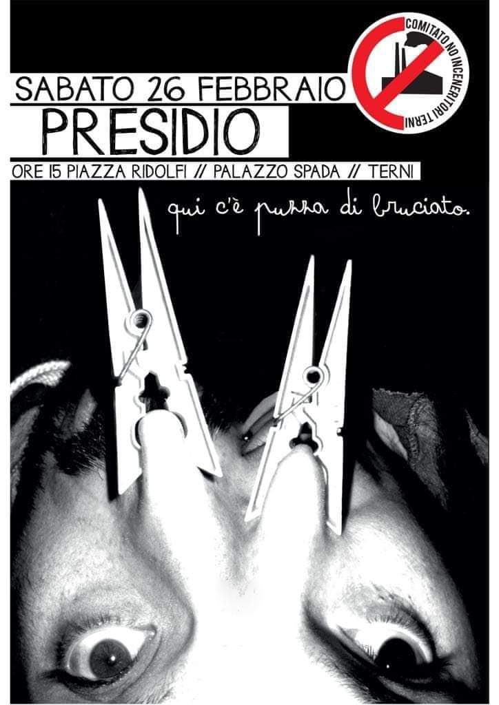 AltroVento's tweet photo. ALTROVENTO UMBRIA aderisce e supporta la manifestazione organizzata dal Comitato No Inceneritori di Terni! 

QUI C’È PUZZA DI BRUCIATO! 

La #manifestazione verrà trasmessa in diretta anche sulla nostra Pagina. 
Sabato 26 febbraio 2022
Ore 15:00
Piazza Ridolfi / Palazzo Spada https://t.co/zUy7yunJNB