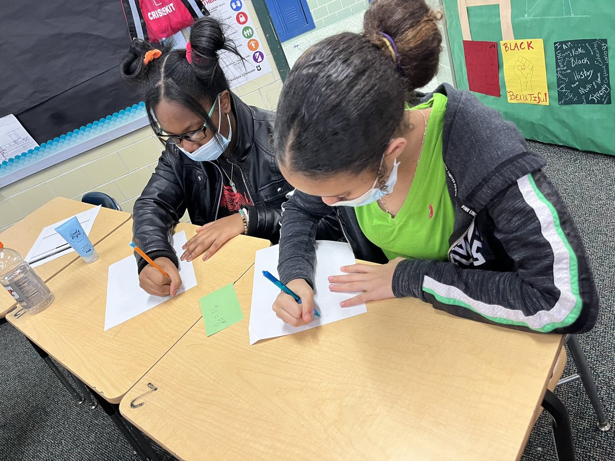 skellerCIMS's tweet photo. 30 mins in Ms. McGraw’s math class: (1) using any strategy, solve a one-step equation (2) T modeled how to isolate variable (3) Ss partnered to isolate the variable on a different problem (4) Create poster of solved equation (5) present to class. #rockstar #maximizeinstruction https://t.co/9irgNRjtct