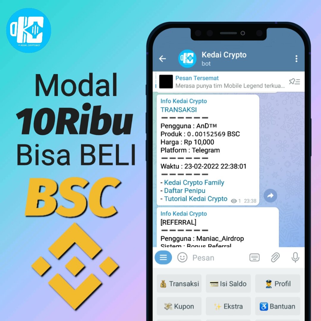 kedaicrypto's tweet photo. Dengan Modal 10Ribu, kamu sudah bisa beli BSC dan Bisa langsung isi trustwallet kamu, cocok bagi kamu yang suka ternak coin micin, Kedai Crypto Bot melayani pembelian Crypto dengan harga Ecer, dengan sistem Bot otomatis 24 Jam.
https://t.co/Sj7w9QfEgV https://t.co/plqOD5Vcey
