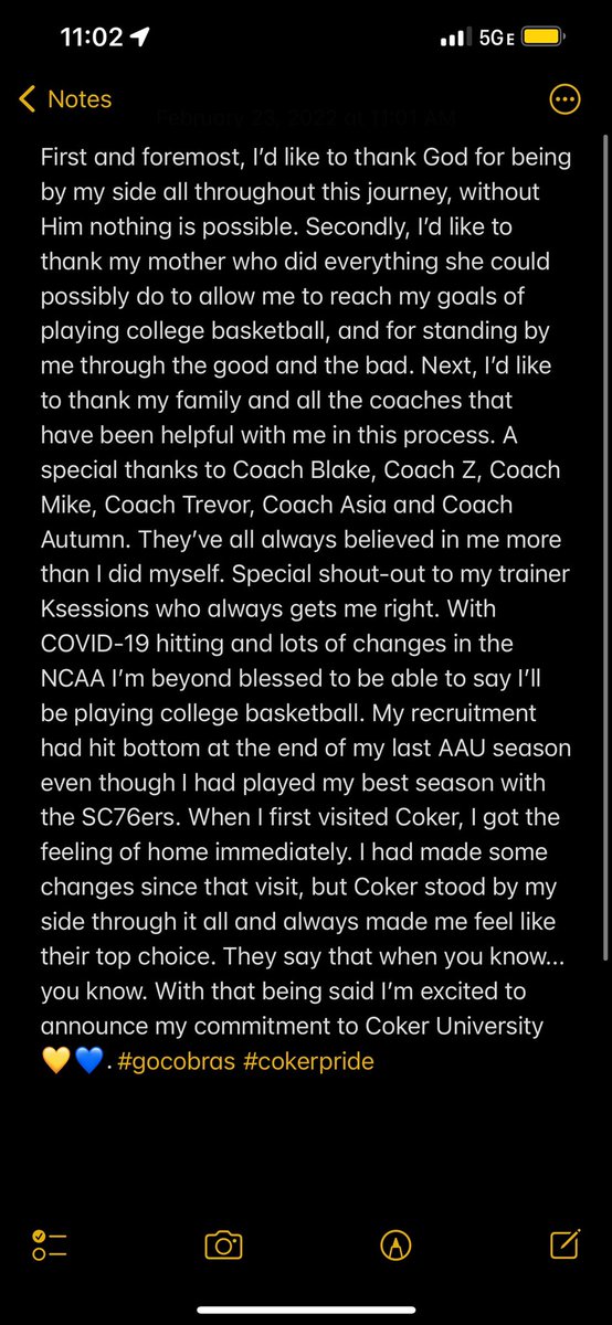 kristynnana's tweet photo. 100% Committed 💙💛@Coker_WBB https://t.co/hDitw2kxlq