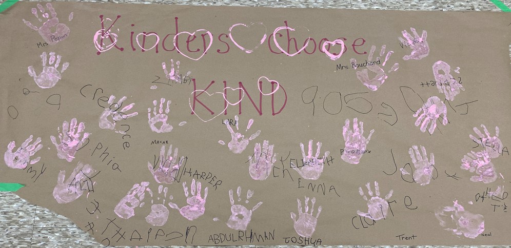 RVRedhawks's tweet photo. Redhawk Kinders Choose Kind! 
🤍❤️🖤 #ChooseKindness #PinkShirtDay #WearPink https://t.co/MGqTdkgo5E