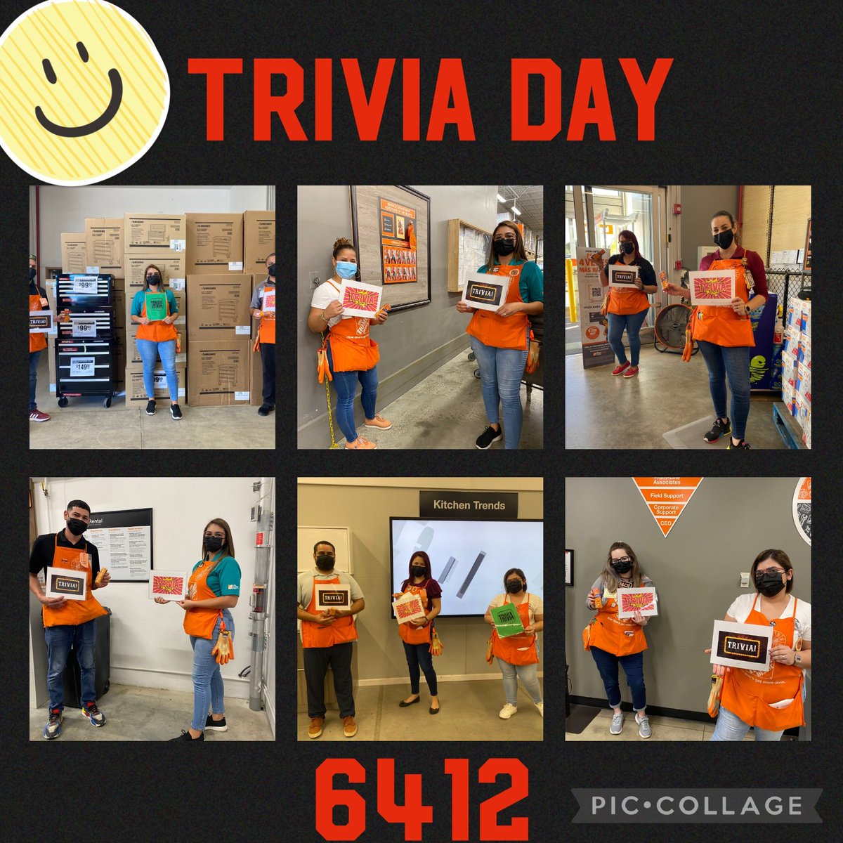 JuanJenniffer's tweet photo. Trivia DAY📣 Primera actividad del nuevo equipo VOA 2022.  Informando a nuestros asociados de algunos datos históricos de Home Depot.  Excelente labor😁
#hd6412 #homedepotpr #homedepot6412 
#voa https://t.co/APJhi0HtfZ