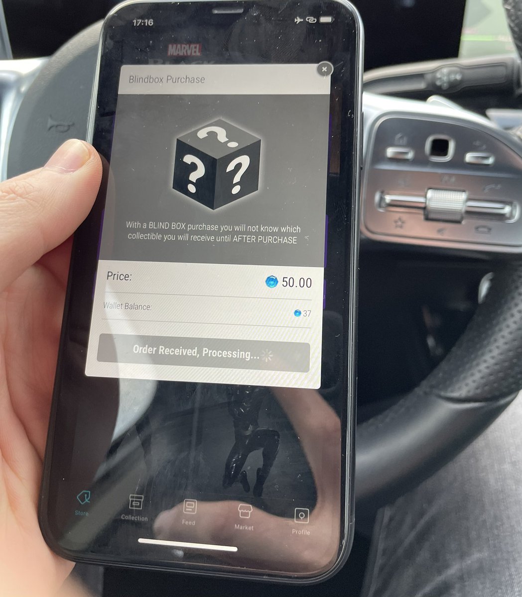 Rikouxx's tweet photo. This drop was wtf 
Nothing @ 17:00-04-08-12..
But when I do the last rebound in my car (parked), with a share connection at 17:16 , I got one 🤨🤔 #VeVecollectibles @VeVeVault @SamEllisNFT https://t.co/gDBTQgreuD