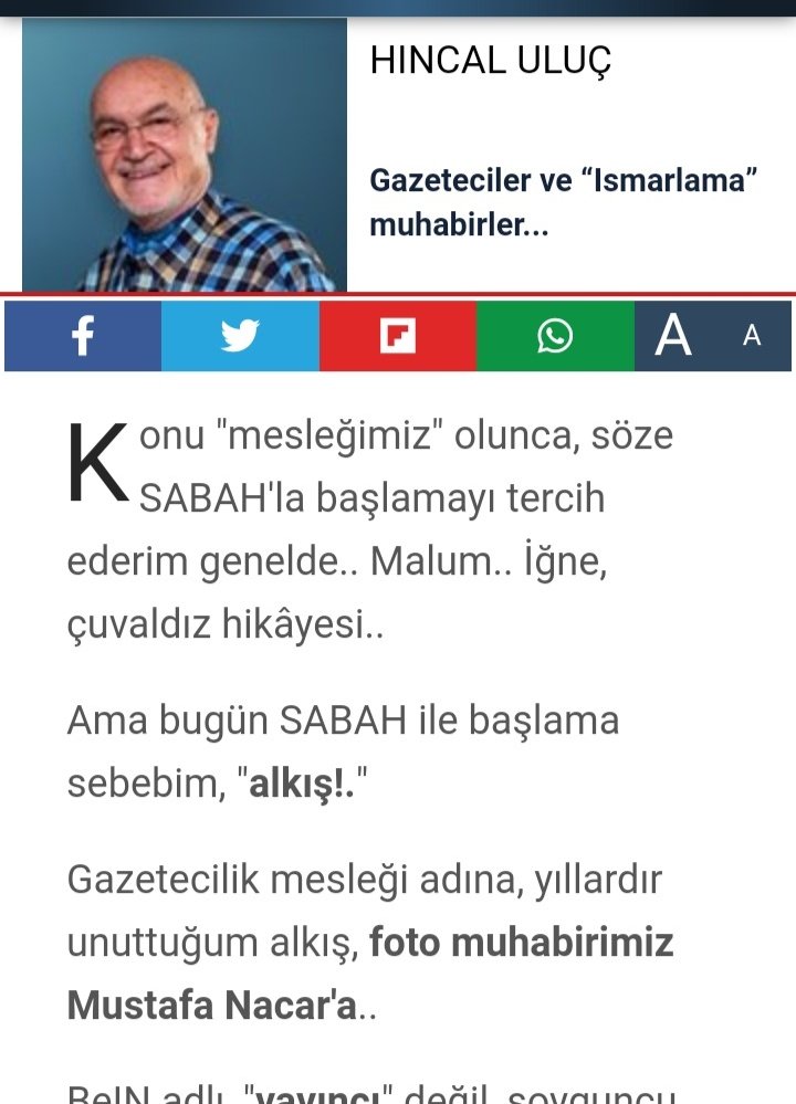 Tarihte bugün... 2 yıl önce oynanan Fenerbahçe-Galatasaray derbisinde çektiğim özel fotoğraflar dış basında da yankı uyandırmıştı. Üstat Hıncal Uluç da kalemiyle onore etti.

#Fenerbahce #AliKoc