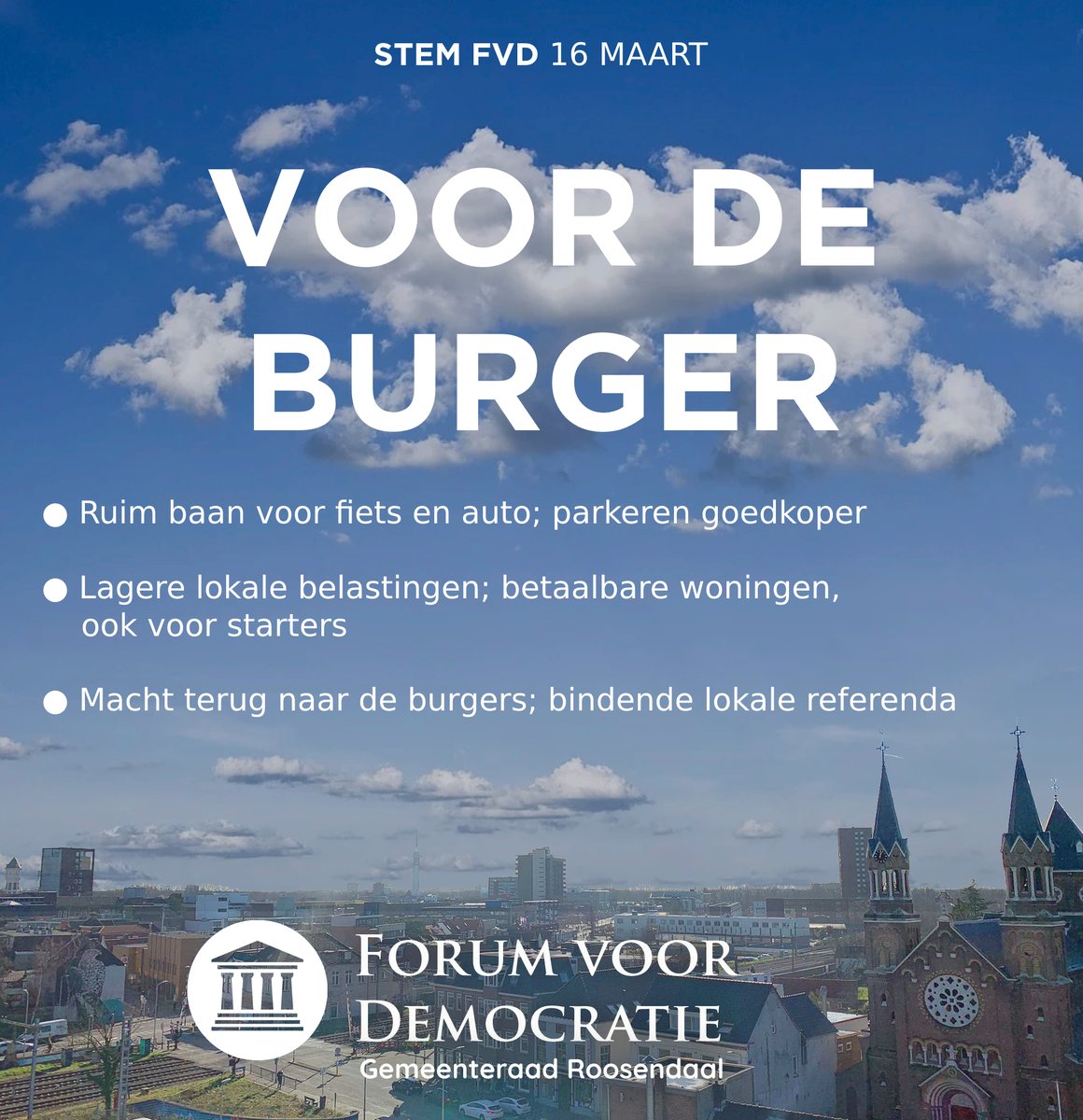 FVD wil meer betaalbare woningen voor starters, zodat het weer mogelijk is om de stad te studeren en een gezin te stichten. 
Woningen moeten niet van het gas worden gehaald en de energierekening moet omlaag. Daarnaast willen we inzetten op maximale bereikbaarheid!
#FVD