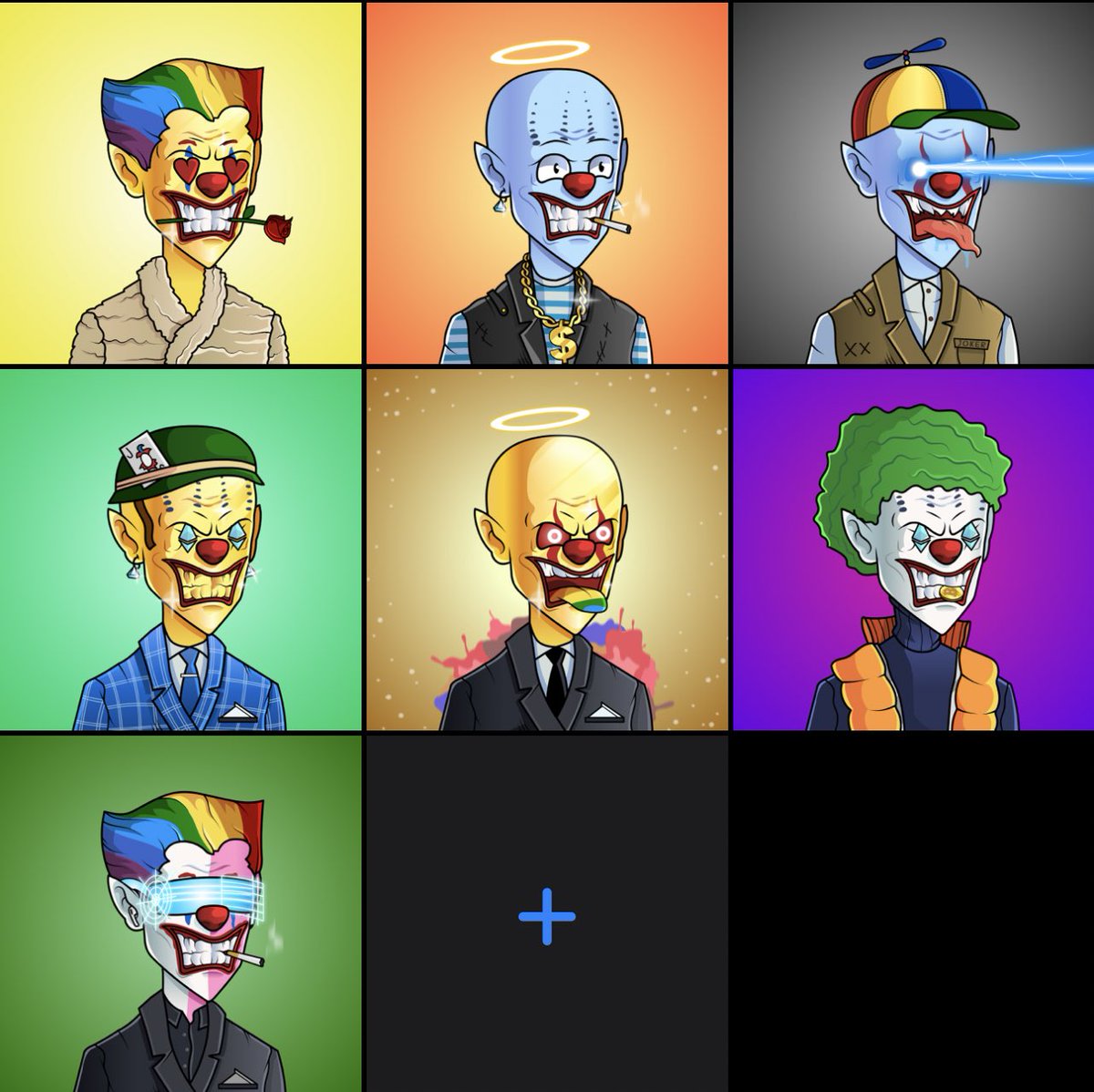 Jubake6's tweet photo. 7 of my 7 @IJ_NFT just revealed and wow these are pressure😳 0.002 floor is just unbeatable, grab em while you can🃏 #PolygonNFT #NFTs https://t.co/LGWyvQNCXs