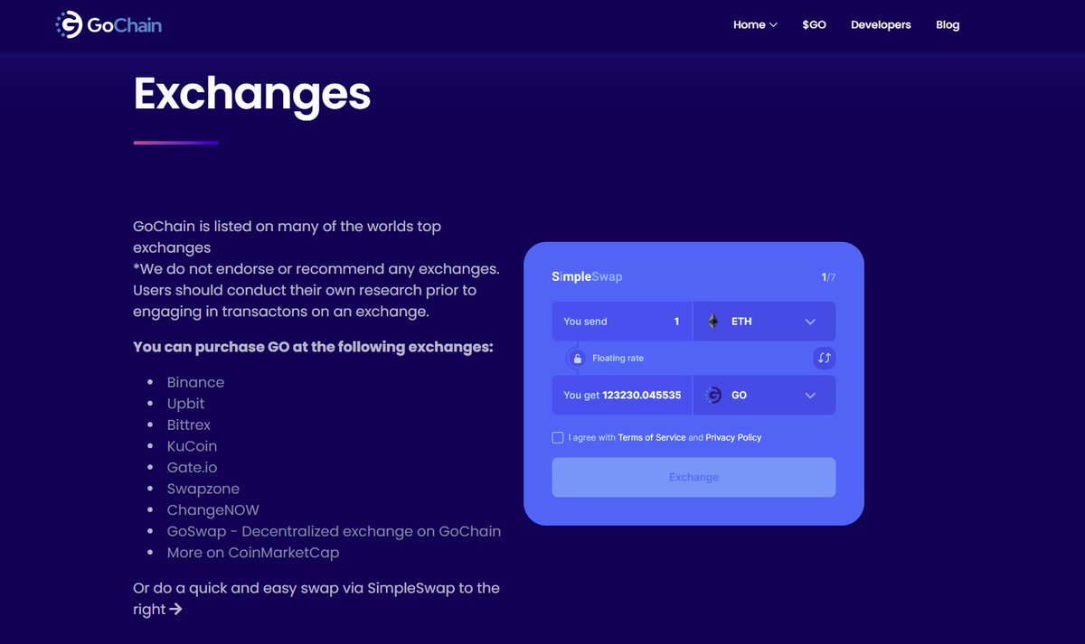 RaverCrypto's tweet photo. GoChain is listed on many of the worlds top exchanges
You can purchase $GO at the following Exchanges:
#Binance
Upbit
#Bittrex
#KuCoin
https://t.co/WbnZYyjres
Swapzone
ChangeNOW
#GoSwap - Decentralized exchange on GoChain
#SimpleSwap - Quick & Easy swap
https://t.co/C5OKYrk6hX https://t.co/WsZHwFwBzU