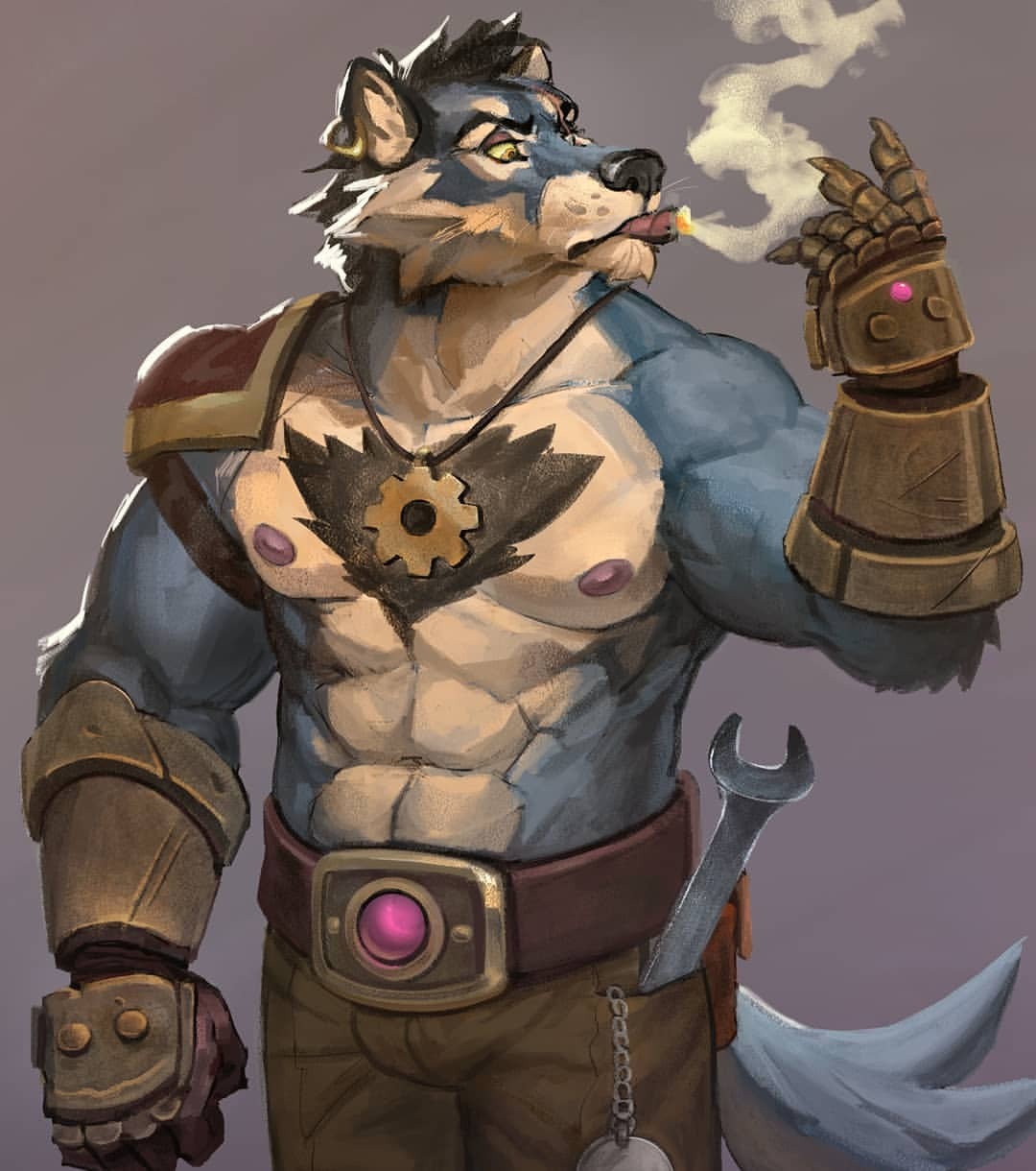 Luis Huerta🐉🍜🎨 Lightbox Expo Table 723 on Twitter "Steampunk Wolf.🦾🐺