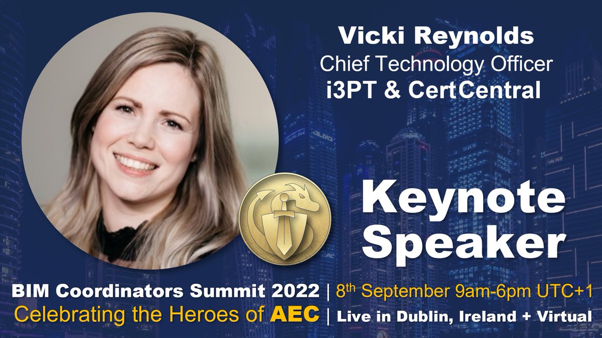 BIMCoordinators's tweet photo. We're excited to announce @Vicki_Digital, Chief Technology Officer at @Wearei3PT @CertCentralSaaS, as a keynote speaker for #BIMcoordinatorSummit2022 on 8th September, in Dublin, Ireland. More details to follow soon.
#BIM #BIMheroes #AEC #Architecture #Engineering #Construction https://t.co/RAY0IdqAMN
