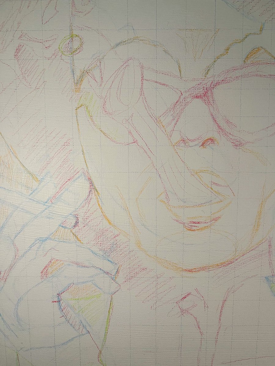 Orangerabbi1's tweet photo. Finished marking out the image. Now to start painting :) used colours pencil to mark out and a grid to help. #art #artist #artistoninstagram #painting #acrylicpainting #fightclub https://t.co/HbaE7tE5kh