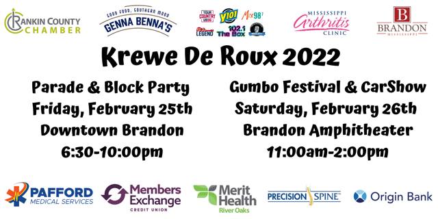 CityofBrandonMs's tweet photo. The good times are rolling @CityofBrandonMs  at the Krewe de Roux weekend Feb 25-26 with @RankinChamber https://t.co/YoHdyxOwYI
