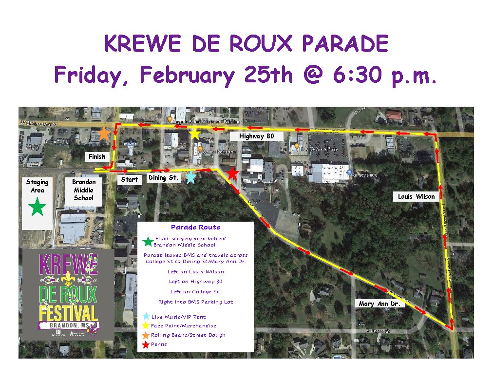 The good times are rolling <a href="/CityofBrandonMs/">City of Brandon, MS</a>  at the Krewe de Roux weekend Feb 25-26 with <a href="/RankinChamber/">Rankin Chamber</a>