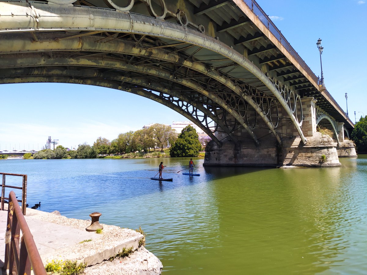 Manchy54's tweet photo. Tal día como hoy de 1852 (hace 170 años) se inauguró el puente de Isabel II o de Trina, obra de los ingenieros franceses Fernando Bernadet y Gustavo Steinacher.
#puentedetriana #triana #sevila #puente #pontonero #guadalquivir #Bernadet #Steinacher #ingenieria https://t.co/mYYDpmwts8
