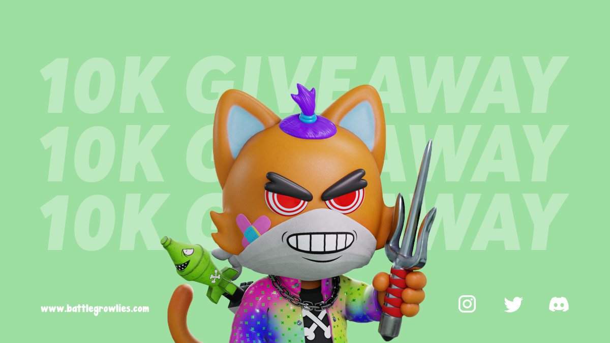 BattleGrowlies's tweet photo. 10K Growlies ON TWITTER🔥🦷

To celebrate, we're giving away 30 WL SPOTS!😼

To Enter:
🔥Like + RT
🔥Follow @BattleGrowlies
🔥React to the Discord bot in #🎁giveaways
🔥Tag 2 friends in the comments

⏰ENDS IN 24 HOURS!
⚠️NO WL SPOTS CAN BE AWARDED TO ANYONE ALREADY ON THE WL⚠️ https://t.co/DraHpx0lLk