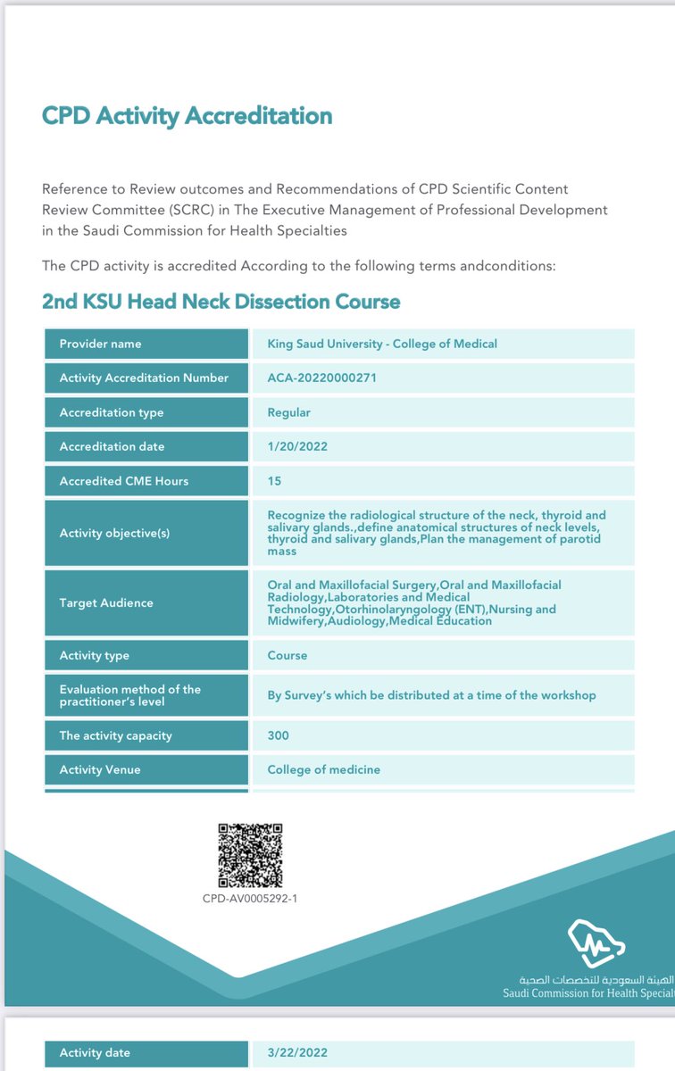 SaudiSocietyORL's tweet photo. 🔺 2nd KSU Head&amp;neck dissection Course 

🗓 March 22-24, 2022 https://t.co/Y04TqGeeAM