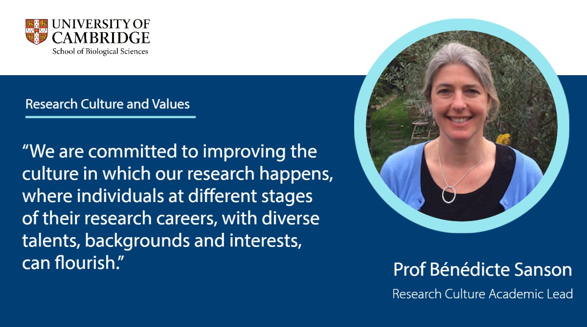 Are you enthusiastic about #ResearchCulture, #EqualityDiversityInclusion and #WideningParticipation? Would you like to help us deliver our Research Culture and Values agenda? Join us!

Find out more about the opportunities available in the School: bio.cam.ac.uk/jobs