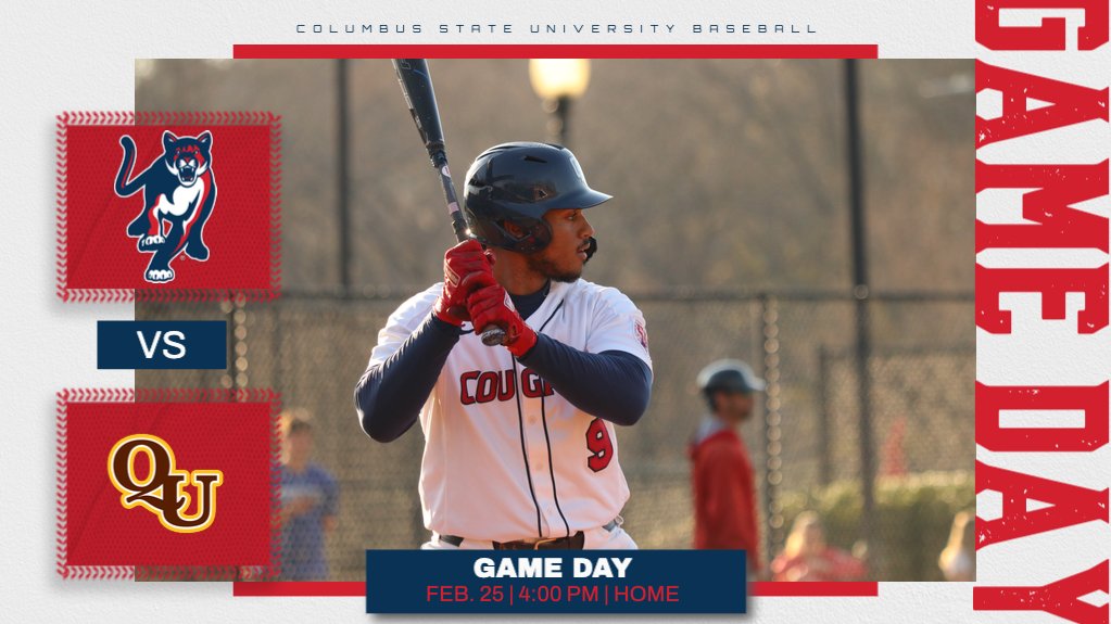 CSUCougarsBSB's tweet image. Starting off the four-game series under the lights!

🆚 | Quincy University
⏰ | 4 p.m.
📍 | Columbus, Ga.
🏟 | Burger King Stadium

#GoCSU🐾