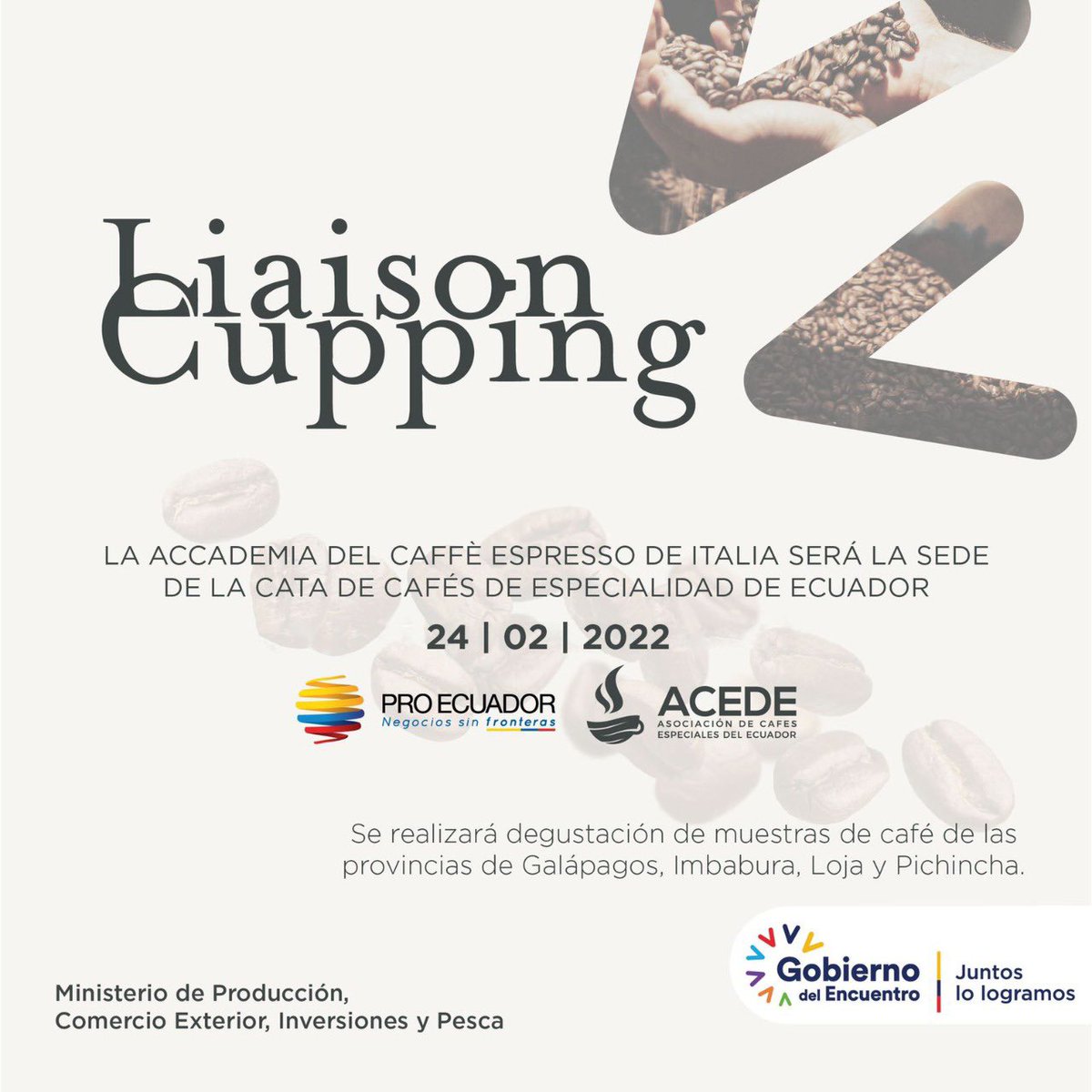 Baristas, tostadores y expertos europeos explorarán en Italia 🇮🇹 las bondades del #café ecuatoriano ☕🇪🇨 a través de una cata promovida por la Accademia del Caffè Espresso. 
Este evento cuenta con el apoyo de <a href="/ACEDE_EC/">Asociación de Cafés Especiales del Ecuador - ACEDE</a> y <a href="/ProEcuador_/">PRO ECUADOR</a>.
¡Desde 🇪🇨 les deseamos muchos éxitos!