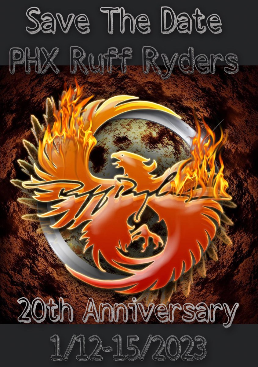 PHXRuffRyders's tweet photo. #SaveTheDate #20thanniversary #PhoenixRuffRyders #WeStayHot #ArizonaStateRuffRyders https://t.co/41OV1bHTCq