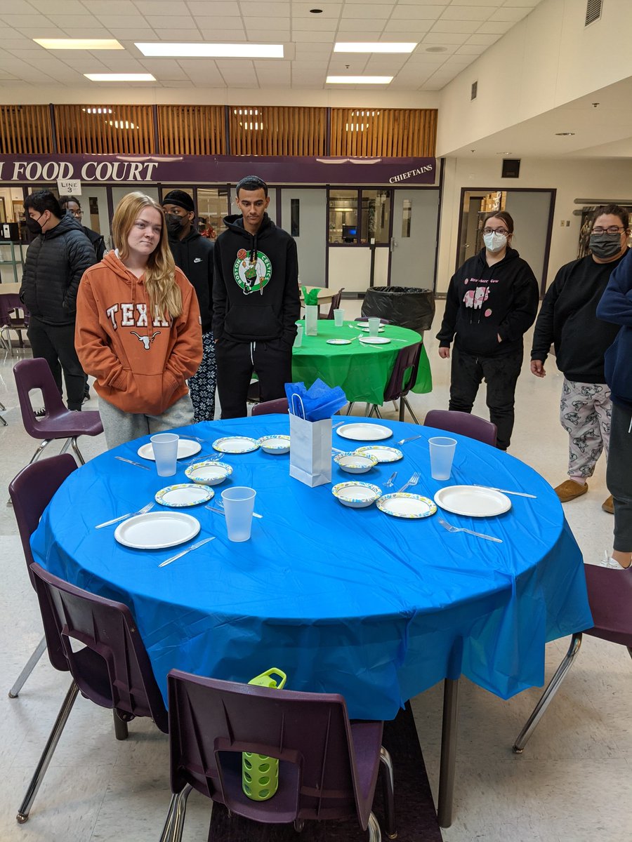 BellEastDECA's tweet photo. Party/meal planning and foodservice set up skills happening in Hospitality and Tourism class! https://t.co/huxMCjy46b