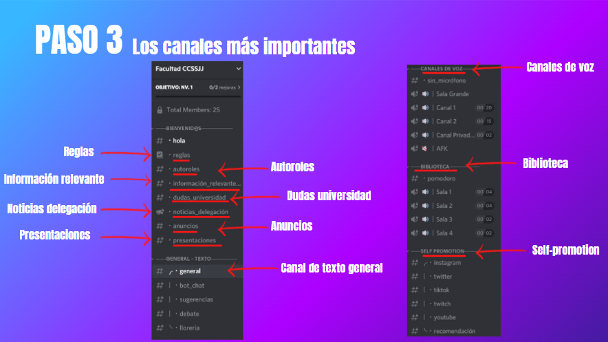 delecritica's tweet photo. Canales principales:
  - Canal de texto general para hablar de cualquier cosa
  - Canales de voz para hablar con el micro con otra gente
  - Canal "biblioteca" para estudiar
  - Canales de self-promotion para que pongáis vuestras redes
También hay canales exclusivos para cada rol https://t.co/kmKM6KjP72