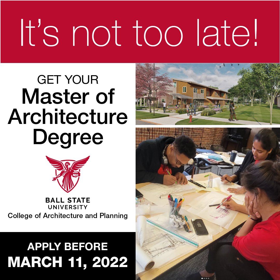BallStateCAP's tweet image. Get started here...
bsu.edu/academics/coll…

#masterofarchitecture #ballstateuniversity #architecture