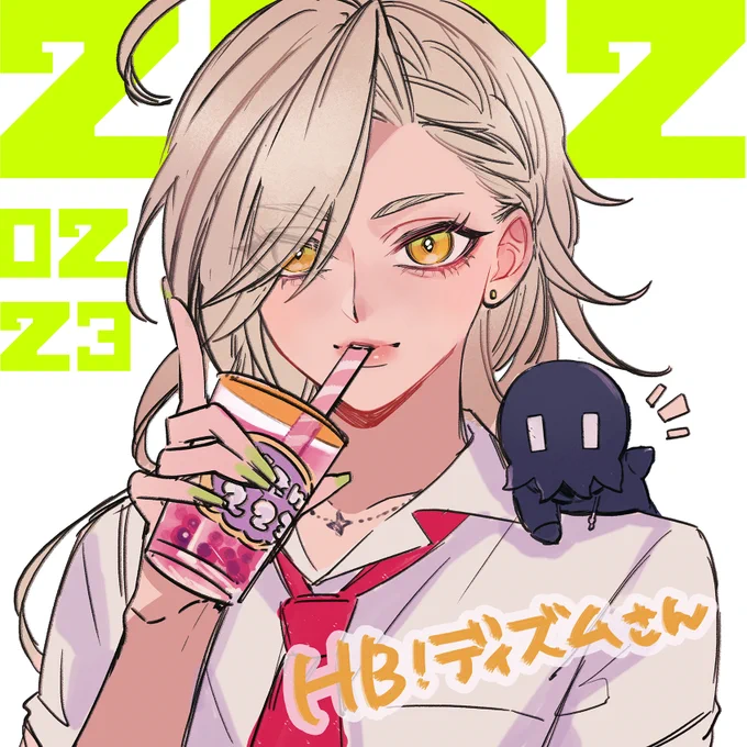 嬉しいことに!ディズムさんのお誕生日グッズのイラストでロクサーヌ石井ちゃん描かせて頂きました!!💪めちゃ可愛いのでたくさん見てもらえたら更に嬉しいです～!これはお祝いの絵! 