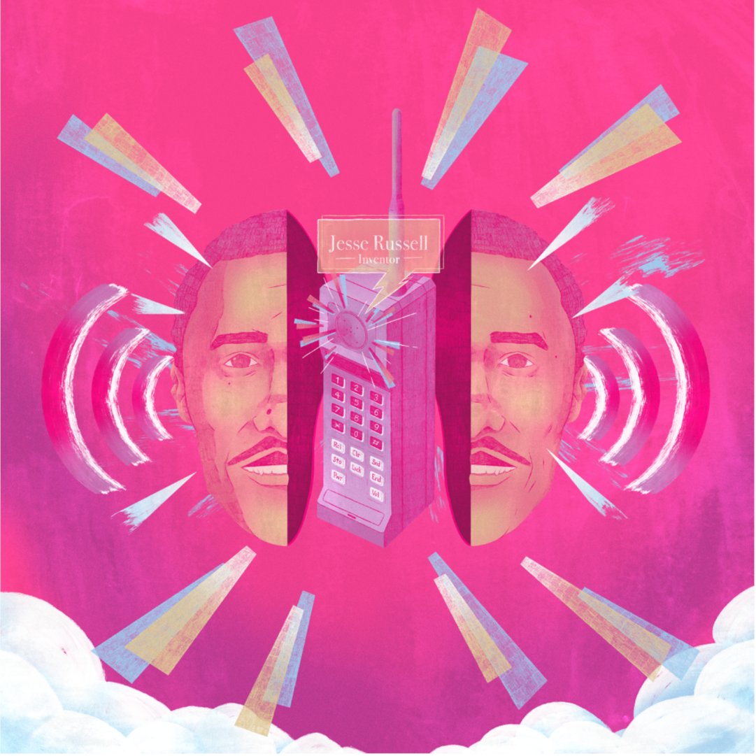 These #BlackHistoryMonth illustrations are 💯 

This one showcasing inventor Jesse Russell who's innovated the 4G space for over 20 years. Black history is American history!